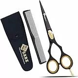 Professionelle Friseurschere, japanische Edelstahl-Salonschere – 16,5 cm – Feinjustierbare Spannschraube – Premium-Schere zum Haarschneiden (Gerade 5.5')