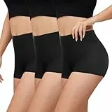 Gayhay 3er Pack Radlerhose Damen Kurz für Kleid High Waist Kurze Leggings Damen Hotpants Sport Shorts Sporthose,Schwarze*3,L/XL