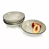 Sänger | Schalen Set Pompei aus Steingut, 4-teiliges Bowl Schüssel Set, Geschirrset, Servierschalen Set, Handmade Geschirr, Beige mit schwarzen Akzenten 400 ml | PREMIUM COLLECTION
