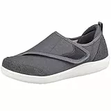 Eagsouni Extra Weit Diabetiker Schuhe Damen Herren Hausschuhe Leichte Atmungsaktive rutschfest Orthopädische verbandsschuhe Klettverschluss Senioren Walkingschuhe für Geschwollene Füße,Grau,41 EU