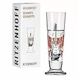 RITZENHOFF 1061017 Schnaps-Glas 40 ml rund - Serie Heldenfest, Motiv Gitarre, in Kupfer, Blau, Schwarz - Made in Germany