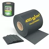 VOUNOT® PVC Sichtschutzstreifen für Doppelstabmatten 70m x 19cm, 40 Befestigungsclips, Sichtschutz Zaunfolie für Stabmattenzaun, Gartenzaun, Zaun, Anthrazit