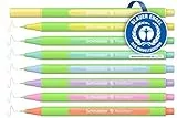 Schneider 191088 Line-Up Pastell Fineliner (Strichstärke 0,4 mm, aus biobasiertem Kunststoff, ausgezeichnet mit Der blaue Engel) 8 Stück, sortiert