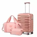 Sea choice Hartschalenkoffer Handgepäck 55x40x20cm Reisekoffer 100% ABS Trolley Kabine mit 1 Reisetasche und Kulturbeutel 360° Doppel Spinner Rollen & TSA Schloss