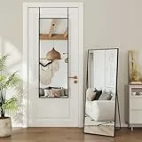 Antok 119x34 cm Ganzkörperspiegel Wandspiegel - Rechteckiger Spiegel mit Bruchsicherer Glas und Aluminiumrahmen Einfache Montage an Wänden oder Türen für Schlafzimmer Wohnzimmer Garderobe