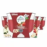 Glade Langanhaltende Duftkerze im Glas, Cosy Apple & Cinnamon, bis zu 30 Stunden Brenndauer, 4er Pack (4x204 g)