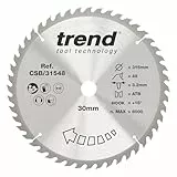 Trend Holz Kreissägeblatt, 315mm Durchmesser, 30mm Bohrung, 48 Zähne, HW, 3,2mm Schnittbreite, +15° Haken, CSB/31548