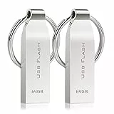 dolrun USB Stick 64GB Speicherstick USB-Stick 2.0 Metall Datenspeicher USB-Flash-Laufwerk mit Schlüsselring für Laptop, Auto, PC, Computer