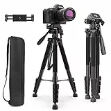 Aureday Kamera Stativ, 188cm Stativ für Smartphone mit Drahtloser Fernbedienung und Handyhalterung Reisestativ für DSLR-Kameras, Handys, Projektoren, Spektiv-Fernglas, k&f Concept