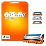 Gillette Fusion 5 Klingen Herren, 4 Original Rasierklingen, Orange - Für Nassrasierer mit Größerem Gleitstreifen für Ein Sanftes Gleiten Und für Eine Unglaublich Gründliche Und Komfortable Rasur