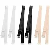 3 Paar BH Träger, Verstellbare Elastische BH Träger, Ersatz BH Schultergurte, Damen Rutschfester Elastischer BH Träger, Passt Alle Cup-Größen (Schwarz, Weiß, Beige)