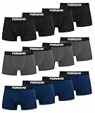 FORVEVO Unterhosen Männer Baumwolle Boxershorts Herren Unterwäsche Retroshorts 12er Pack - Atmungsaktive, Gummibund (Mehrfarbig 01, XL)