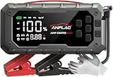 Starthilfe Powerbank für Pkw mit Kompressor 160PSI, ANFLAG 7000A 26800mAh Auto Starthilfe Powerbank für All Benzin und 14.0L Dieselmotor, Starter Powerbank mit PD65W Eingang/Ausgang und LED-Licht