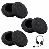 6 Stück Ersatz Ohrpolster für Sennheiser Kopfhörer, 50mm Durchmesser Atmungsaktiver Schaumstoff Ohrpolster, Kompatibel mit PC 2/3/5/7/8 Chat Serien und weiteren Headset Modellen für Gaming & Homeoffic