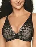 Gorteks Lingerie Echo-B1 Push-up-BH, Spitze, gepolstert Unterwäsche Frauen, BH Damen mit bügel, bequem Push up, Klassische BH, Zierträger, Komfort - 70D, Schwarz