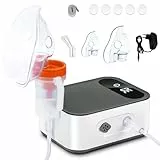 Wholede Inhaliergerät für Erwachsene,LED Digitalanzeige Inhalationsgerät Kompressor Vernebler Kinder Baby,Elektrische Inhalator mit Mundstück und Maske