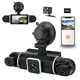 WODHMIEY 4-Kanal Dashcam 1080P mit 170° Weitwinkel Nachtsicht 3-Zoll-Display WiFi G-Sensor ADAS Auto Recorder für Fahrzeugaufzeichnung Unfallvideos Fahrassistenz Auto DVR Auto Sicherheitskamera