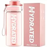 Mevoly Trinkflasche Kinder 500ML, Wasserflasche BPA-Frei aus Tritan, Trinkflasche Sport Auslaufsicher mit Zeitmarkierung, Sportflasche für Schule, Oudoor Sport