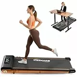 TISSCARE Laufband für Zuhause Büro, Leises Walking Pad mit Aufgerüsteter Lauffläche 140.7 cm & 55.5 cm, 4% Steigungsfunktion, 1–6 km/h, LED-Display, 130 kg Tragkraft, Unter Schreibtisch Laufband