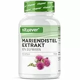 Mariendistel Extrakt 365 Kapseln mit je 500 mg - 80% Silymarin Anteil - 12 Monatsvorrat - Hochdosiert - Vegan - Premium Qualität