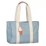 TOM TAILOR Denim Azura Damen Shopper Umhängetasche Reißverschluss Groß Denim Hellblau