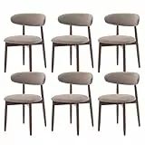 COLAMY Esszimmerstühle 6er Set, Polsternder Stühle Esszimmer mit Rückenlehne, Moderne Küchenstühle Gepolstert, Stoff Dining Chairs mit Back und Holzbeinen für Esszimmer, Küche, Restaurant, Kamel