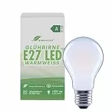 greenandco Glühfaden LED Lampe | matt | E27 A60 | 7,2W 1521lm | ersetzt 100W | 3000K warmweiß | 320° | 230V | flimmerfrei | Energieeffizienzklasse A | nicht dimmbar