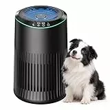 Operan Luftreiniger Allergiker für Zuhause Schlafzimmer Büro, HEPA Luftfilter Raucherzimmer für Rauch Haustier Schuppen Gerüche, Schlafmodus Blaues Umgebungslicht mit Duftschwamm, 1 Pack + 3 Modi