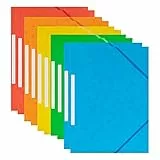 Sammelmappe A4 Postmappe aus Kraftpapier, Eckspanner-Einschlagmappen mit Gummiband, 10er Sichere Gummizugmappe Aufbewahrung für Dateien, Dokumente, Besprechungen, Berichte, Bürobedarf