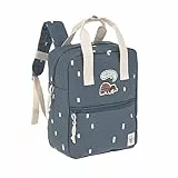 LÄSSIG Kinderrucksack mit Brustgurt Kindergartentasche Kindergartenrucksack 28 cm, 7 Liter, 3 Jahre/Mini Square Backpack Happy Prints Dunkelblau