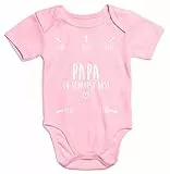 MoonWorks Baby Body Papa du schaffst das kurzarm Babybody Bio-Baumwolle rosa 3-6 Monate