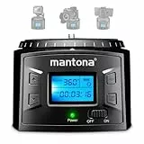 Mantona Elektrischer 360° Panoramakopf, Schwenkkopf mit Endlosrotation, Stativkopf für Panorama, Kamera Zubehör für GoPro Action-Kameras & Smartphones