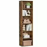 VASAGLE Bücherregal, 6-stöckiges Regal, offenes Aufbewahrungsregal, Standregal, 24 x 40 x 178,5 cm, für Wohnzimmer, Homeoffice, Esszimmer, vintagebraun LBC167K01