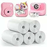 Hangrui 5 Rollen Druckpapier für Kinderkamera,Sofortdruck Thermopapier,Kamera-Druckpapier,Nachfüllpapier für Kinderkamera,Thermopapier,Foto-Druckerpapierrolle(Länge: 2,16inch & Breite: 1,1inch)