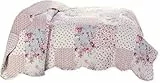 Delindo Lifestyle Tagesdecke Patchworkdecke Rosen im Landhausstil, Bettüberwurf im Patchwork Design, 140x210 cm