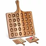 Okllen Wendbare Eierplatte aus Holz mit Griff, Akazienholz, 30 Löcher, Deviled Eierhalter, 43,2 x 33 cm