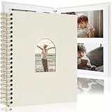 Vienrose DIY Scrapbook-Album, 20 x 28 cm, Leinen, Bogenfenster, Fotoalbum, 40 leere Seiten, Scrapbook-Fotoalben für Hochzeit, Babyparty, Beige