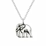 Laimons Damen-Anhänger mit Kette Elefant oxidiert Sterling Silber 925