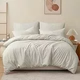 RUIKASI Bettwäsche 200x220 3teilig Beige - Polyester Mikrofaser Bettwäsche-Sets Oeko-TEX, Bettbezüge 200 x 220cm + 2 Kissenbezüge 80x80cm mit Reißverschluss, Weich und Bügelfrei