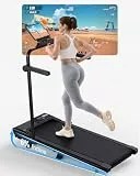 4 in 1 Walking Pad mit Steigung 6% Superun, 12 km/h Laufband für Zuhause Klappbar mit APP und Fernbedienung, Max 136kg Laufband Schreibtisch mit Multi-Runner-Rennen und Training Courses