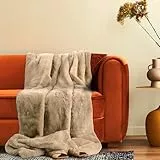 Paco Home Deko Wohnzimmer Decke Kuscheldecke Tagesdecke Waschbar Sofadecke Schlafzimmer Shaggy Einfarbig Flauschig Weich, Farbe:Beige, Größe:150x200cm