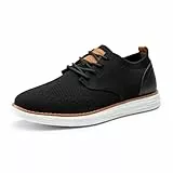 Bruno Marc Herren Anzugschuhe KnitFlex Craft Atmungsaktiv Gestrickter Stoff Schnürhalbschuhe Sommer Casual lässige Moderne Klassische Schuhe,Size 43,Schwarz 06,SBOX2406M