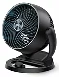 Dreo 25dB leiser Tischventilator, 30cm hoher Ventilator mit Kühlung, 3 Geschwindigkeiten 21m Luftstrom, 120° verstellbar Neigungswinkel Turbo-Luftzirkulator, tragbarer Lüfter für Schlafzimmer, Schwarz