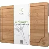 Oliver's Kitchen 's Premium Schneidebrett aus 100% Bio-Bambus - Groß, 45 x 30 x 2 cm - Wendbares Holzbrett - Robust & langlebig - Einfach zu reinigen, mit Tropfrille