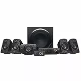Logitech Z906 5.1 Sound System, Lautsprecher mit 1000 Watt Surround Sound, THX, Mehrere Audio-Eingänge, Fernbedienung, EU Stecker, PC/PS4/Xbox/Stereo-Anlage/TV/Smartphone/Tablet - Schwarz