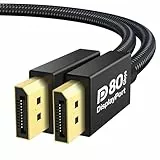 IVANKY 80Gbps DisplayPort Kabel 2.1 2M, [VESA-Zertifiziert] 16K@60Hz 8K@240Hz 4K@480Hz, 16K Display Port 2.1 Kable, DP Kable Kompatibel mit FreeSync, G-Sync, Gaming Monitor, 5090 7900XTX