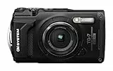 OM SYSTEM Tough TG-7 Schwarz Kompaktkamera,wasserdicht, stoßfest, Unterwasser- und Makro-Aufnahmemodi, 4K-Video mit F2.0 Objektiv, 4-Fach-Weitwinkelzoom (Nachfolgemodell Olympus TG-6)