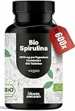 Bio Spirulina Presslinge Hochdosiert - 600 Tabletten (500mg) - 4000 mg pro Tagesdosis, Bio-Algen aus kontrolliert biologischem Anbau, Vegan & Produziert in Deutschland - Laborgeprüft