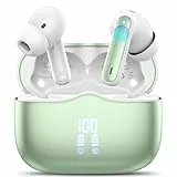 xinwld Bluetooth Kopfhörer, Kopfhörer Kabellos Bluetooth 5.3 In Ear Kopfhörer mit 4 ENC Noise Cancelling Mic, Kabellose Kopfhörer Tiefer Bass Wireless Earbuds 40Std, IP7 Wasserdicht Ohrhörer, Grün