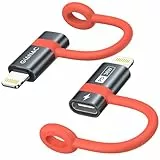 GIANAC USB C auf Lightning Adapter (2Stück),USB C Lightning Adapter 36W Schnelles Laden mit Anti Verlust Seil für iPhone 14 13 12 11 Pro Max,Nicht für OTG/Audio